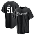 A.Braves #51 Chris Sale Player Black Home Game Gdoa Stitched Jerseys