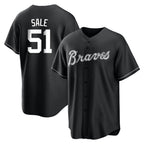A.Braves #51 Chris Sale Player Black Home Game Gdoa Stitched Jerseys