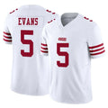 SF.49ers #5 Mike Evans Player White Limited Vapor F.U.S.E. Home Game Gdoa Stitched Jerseys