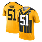 P.Steelers #51 Nick Herbig Player Gold Legend Limited 1933 Throwback Performance Home Game Gdoa Stitched Jerseys