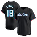 M.Marlins #18 Griffin Conine Player Black  Home Limited Fdoa Stitched Jerseys