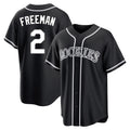 C.Rockies #2 Tyler Freeman Player Black Fashion Out Home Game Gdoa Stitched Jerseys