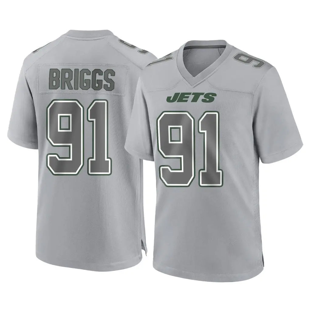 NY.Jets #91 Jowon Briggs Player Gray Limited Atmosphere Fashion Home Game Gdoa Stitched Jerseys