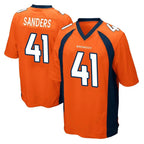 D.Broncos #41 Drew Sanders Player Orange Color Home Game Gdoa Stitched Jerseys