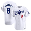 LA.Dodgers #8 Enrique Hern¨¢ndez Player White Limited Home Fdoa Stitched Jerseys