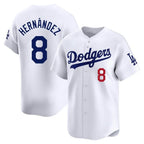 LA.Dodgers #8 Enrique Hern¨¢ndez Player White Limited Home Fdoa Stitched Jerseys