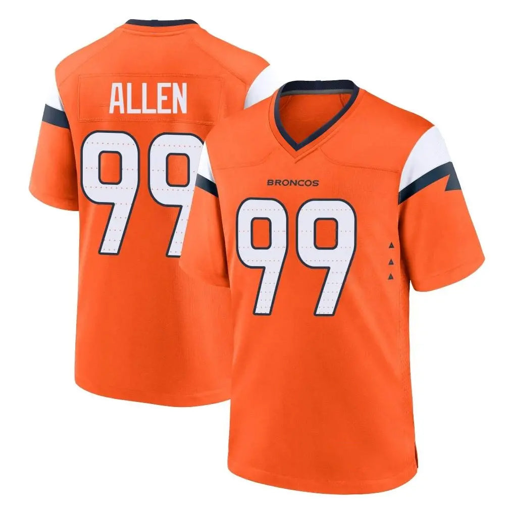 D.Broncos #99 Zach Allen Player Orange Home Game Gdoa Stitched Jerseys