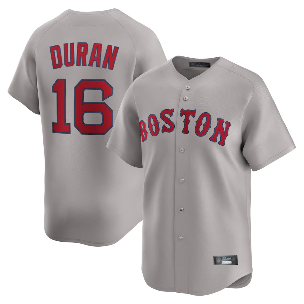 B.Red Sox #16 Jarren Duran Player Gray Road Limited Home Game Gdoa Stitched Jerseys