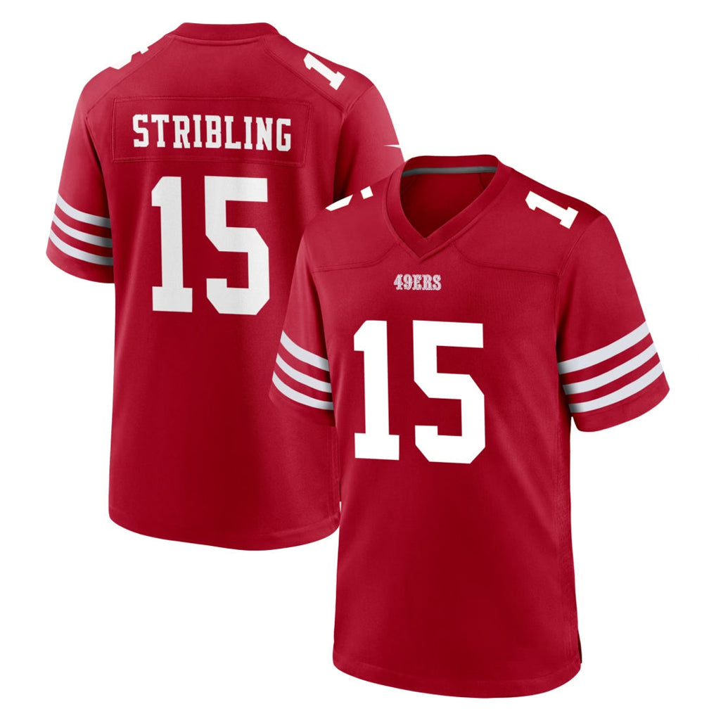SF.49ers #15 De'Zhaun Stribling Player Red Game Home Gdoa Stitched Jerseys