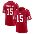 SF.49ers #15 De'Zhaun Stribling Player Red Game Home Gdoa Stitched Jerseys