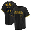 A.Diamondbacks #4 Ketel Marte Player Black Snake Skin City Home Game Gdoa Stitched Jerseys