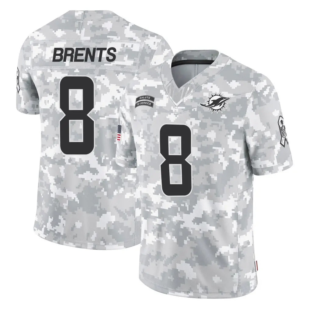 M.Dolphins #8 JuJu Brents Player Arctic Camo Salute To Service Limited Game Gdoa Stitched Jerseys