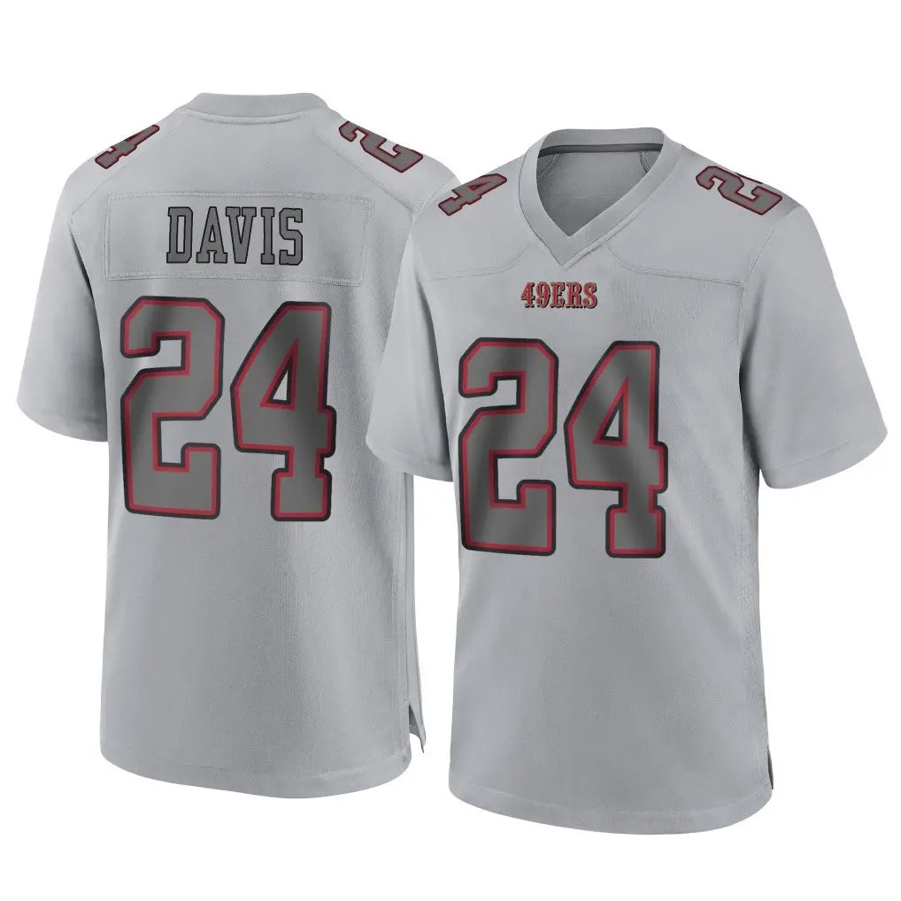 SF.49ers #24 Ashtyn Davis Player Gray Atmosphere Fashion Home Game Gdoa Stitched Jerseys