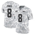 S.Seahawks #8 Jadarian Price Player Arctic Camo Limited Salute To Service Home Game Gdoa Stitched Jerseys