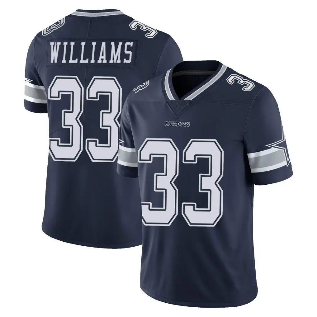 D.Cowboys #33 Javonte Williams Player Navy Vapor Untouchable Limited Home Game Gdoa Stitched Jerseys