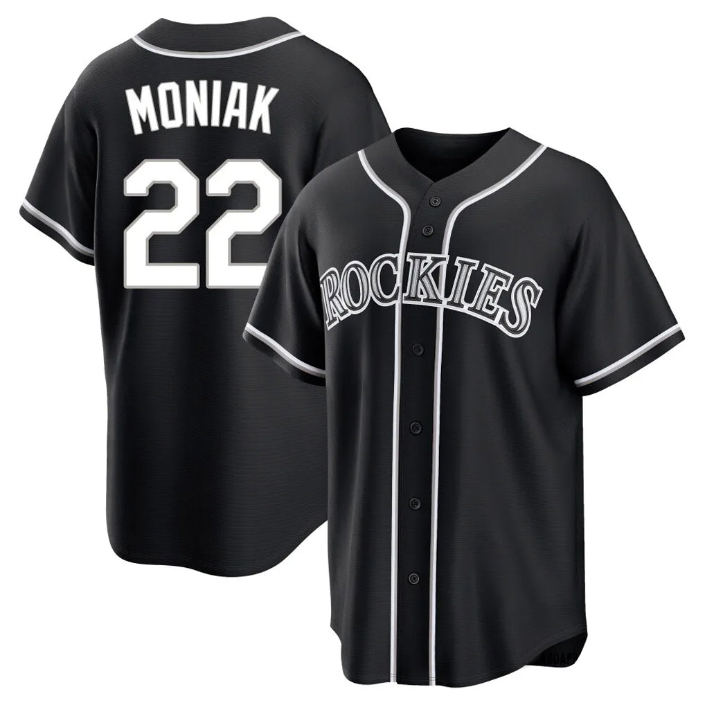 C.Rockies #22 Mickey Moniak Player Black Fashion Out Home Game Gdoa Stitched Jerseys
