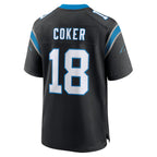 C.Panthers #18 Jalen Coker Player Black Home Game Gdoa Stitched Jerseys