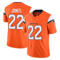 D.Broncos #22 Brandon Jones Player Orange Vapor F.U.S.E. Limited Home Game Gdoa Stitched Jerseys