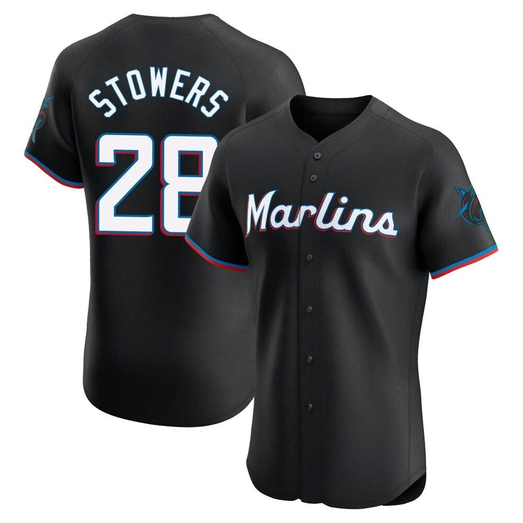 M.Marlins #28 Kyle Stowers Player Black Vapor Home Limited Elite Fdoa Stitched Jerseys