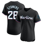 M.Marlins #28 Kyle Stowers Player Black Vapor Home Limited Elite Fdoa Stitched Jerseys