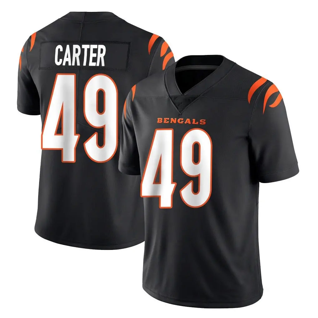 C.Bengals #49 Barrett Carter Player Black Vapor Untouchable Limited Home Game Gdoa Stitched Jerseys
