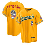 Athletics #9 Reggie Jackson Player Gold USA 250 Fourth of July Home Game Gdoa250Ys Stitched Jerseys