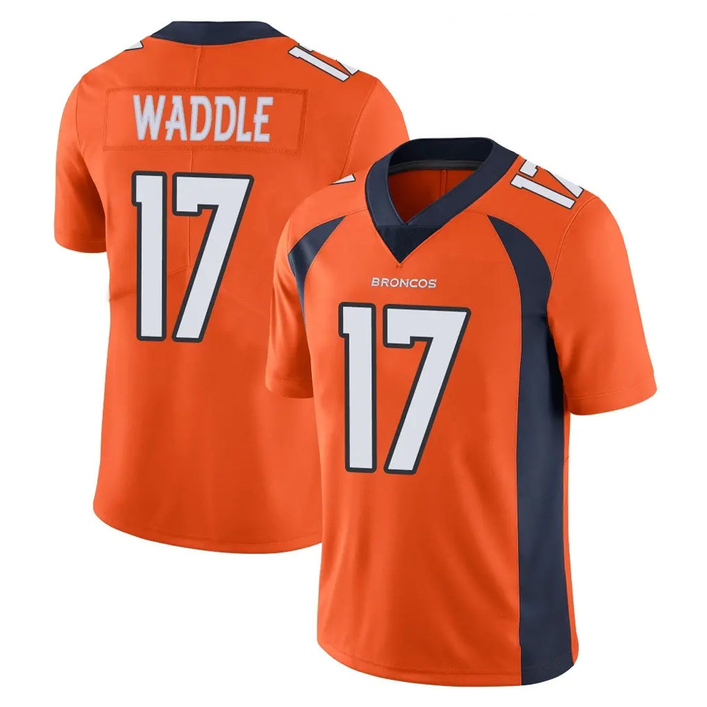 D.Broncos #17 Jaylen Waddle Player Orange Color Vapor Untouchable Limited Game Gdoa Stitched Jerseys