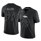 D.Broncos #99 Zach Allen Player Black Reflective Limited Gdoa Stitched Jerseys