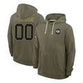 Custom GB.Packers Olive Salute to Service Pullover Hoodies Limited Any Name & Numbers Gdoa Stitched Jerseys