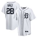 D.Tigers #28 Javier B¨¢ez Player White Home Game Gdoa Stitched Jerseys