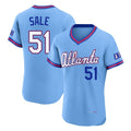 A.Braves #51 Chris Sale Player Powder Blue 2026 City Connect T-shirt Limited Elite Home Game Gdoa Stitched Jerseys