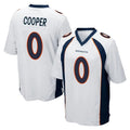 D.Broncos #0 Jonathon Cooper Player White Game Gdoa Stitched Jerseys