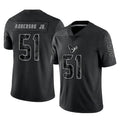 H.Texans #51 Will Anderson Jr. Player Black Reflective Limited Game Gdoa Stitched Jerseys
