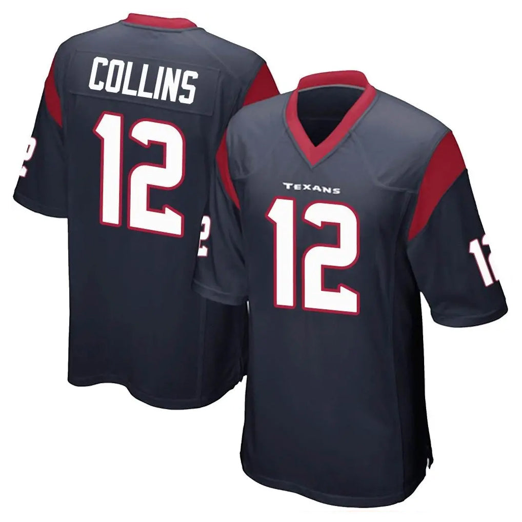 H.Texans #12 Nico Collins Player Navy Home Game Gdoa Stitched Jerseys