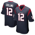 H.Texans #12 Nico Collins Player Navy Home Game Gdoa Stitched Jerseys