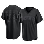 S.Mariners #34 Felix Hernandez Player Black Replica Fashion T-shirt Fdoa Stitched Jerseys