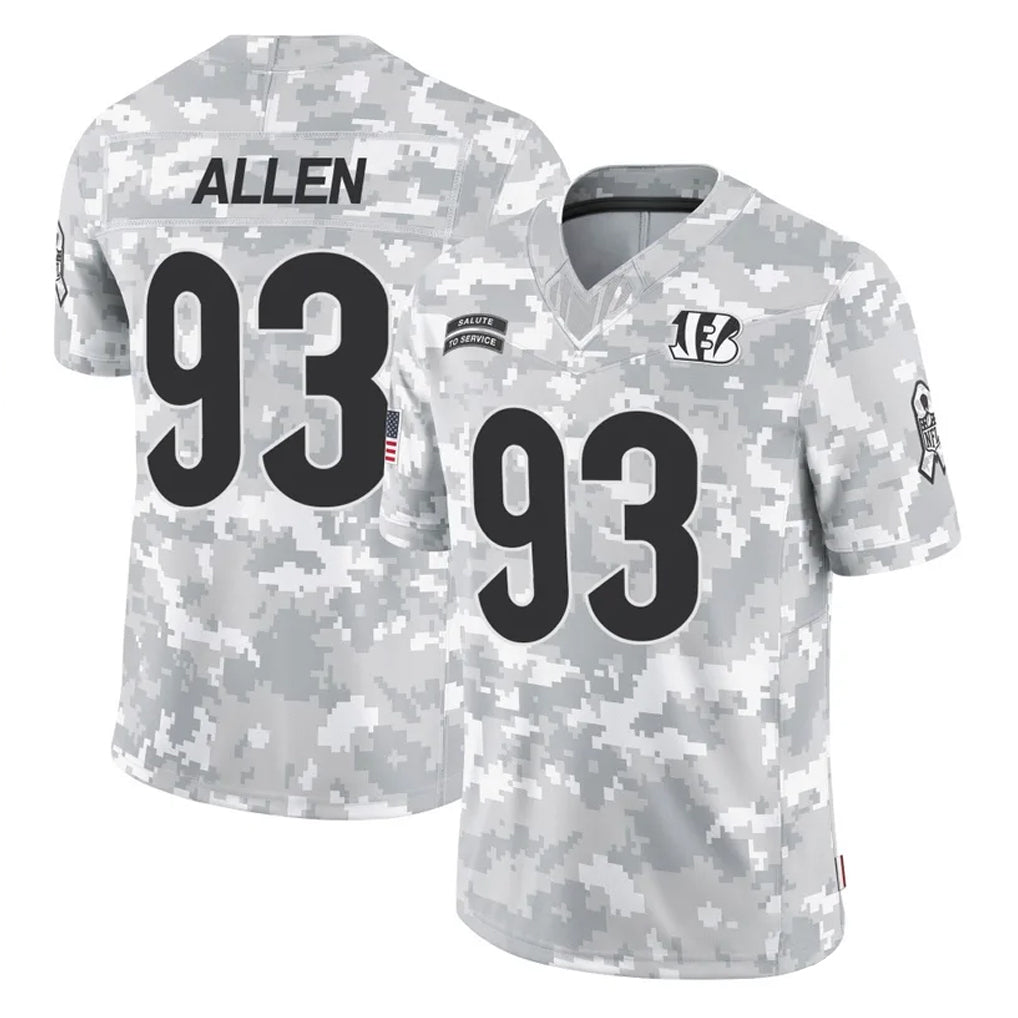 C.Bengals #93 Jonathan Allen Player Arctic Camo Salute to Service Limited Gdoa Stitched Jerseys