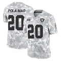 LV.Raiders #20 Isaiah Pola-Mao Player Arctic Camo Salute To Service Limited Game Gdoa Stitched Jerseys