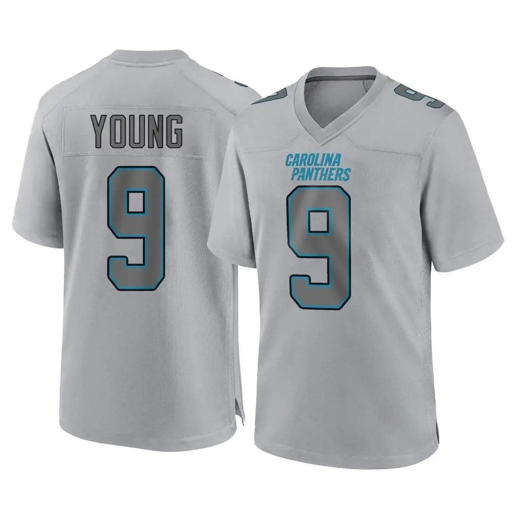 C.Panthers #9 Bryce Young Player Gray Atmosphere Fashion Game Gdoa Stitched Jerseys