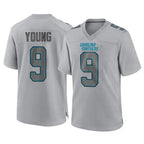C.Panthers #9 Bryce Young Player Gray Atmosphere Fashion Game Gdoa Stitched Jerseys