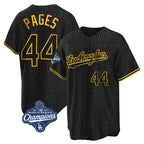 LA.Dodgers #44 Andy Pages Player Black Gold World Series Meet Limited Home Fdoa Stitched Jerseys