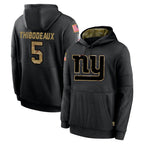 NY.Giants #5 Kayvon Thibodeaux Player Black Salute to Service Hoodies Limited Game Gdoa Stitched Jerseys