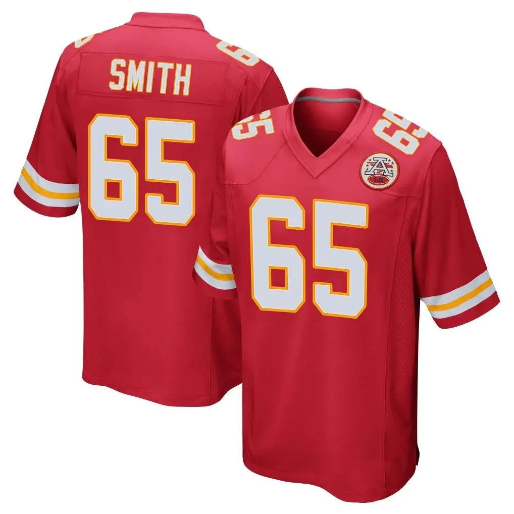 KC.Chiefs #65 Trey Smith Player Red Home Game Gdoa Stitched Jerseys