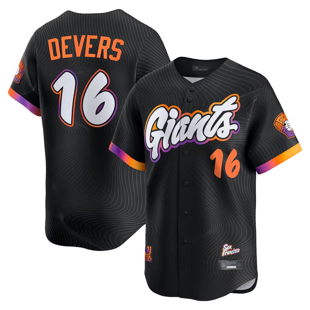 SF.Giants #16 Rafael Devers Player Black 2025 City Connect Home Limited Fdoa Stitched Jerseys