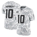 LA.Chargers #10 Justin Herbert Player Arctic Camo Salute To Service Limited Game Gdoa Stitched Jerseys