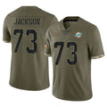 M.Dolphins #73 Austin Jackson Player Olive Salute To Service Limited Gdoa Stitched Jerseys