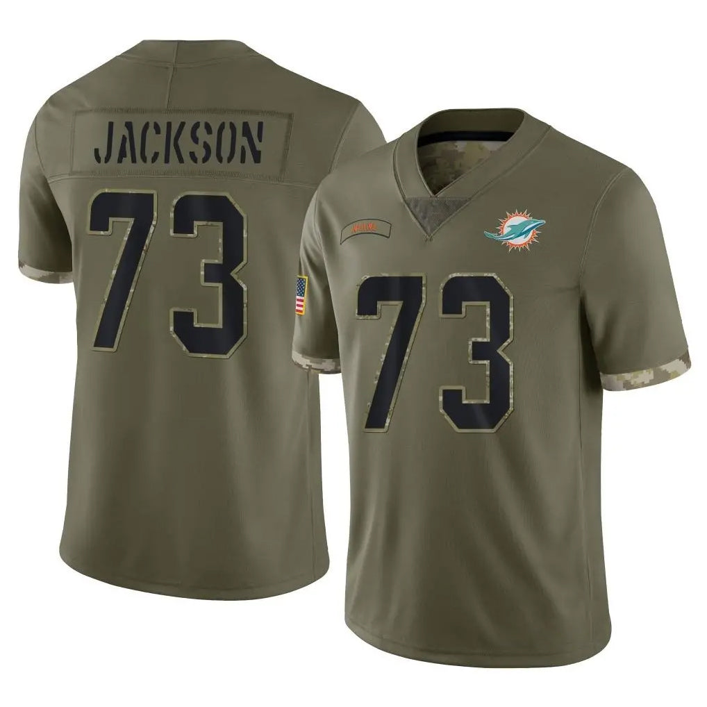 M.Dolphins #73 Austin Jackson Player Olive Salute To Service Limited Gdoa Stitched Jerseys
