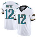 J.Jaguars #12 Travis Hunter Player White Prowler Throwback Vapor F.U.S.E. Limited Home Game Gdoa Stitched Jerseys
