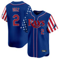 T.Bay Rays #2 Yandy Diaz Player Royal 2025 Independence Day Vapor Premier Limited Fdoa Stitched Jerseys