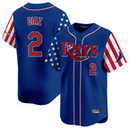T.Bay Rays #2 Yandy Diaz Player Royal 2025 Independence Day Vapor Premier Limited Fdoa Stitched Jerseys